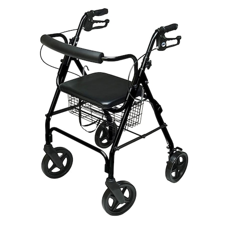 Gf Health Products Walkabout Four-Wheel Contour Deluxe Rollator, Black RJ4805K